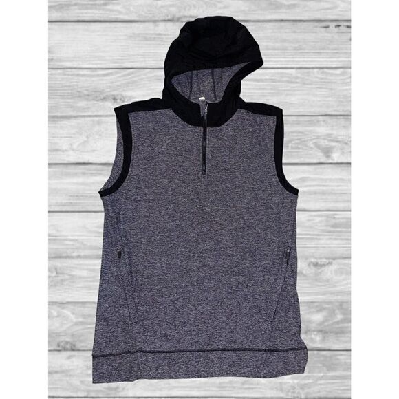 Lululemon Womens Hooded Quarter Zip Athletic Vest Grey Black READ DESCRIPTION - Picture 1 of 6